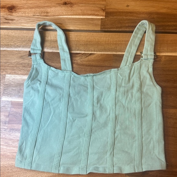 PacSun Marigold Corset Top Green Womens Xsmall - Picture 2 of 5